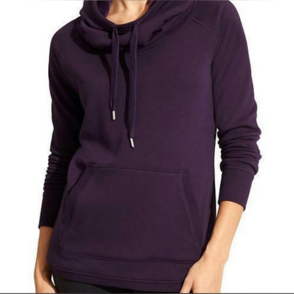 Athleta Tops - Athleta Cozy Karma Plum Funnel Neck Hoodie Sweatshirt